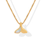 EDGY Whale Tail Two Tone Pendant Necklace