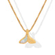 EDGY Whale Tail Two Tone Pendant Necklace