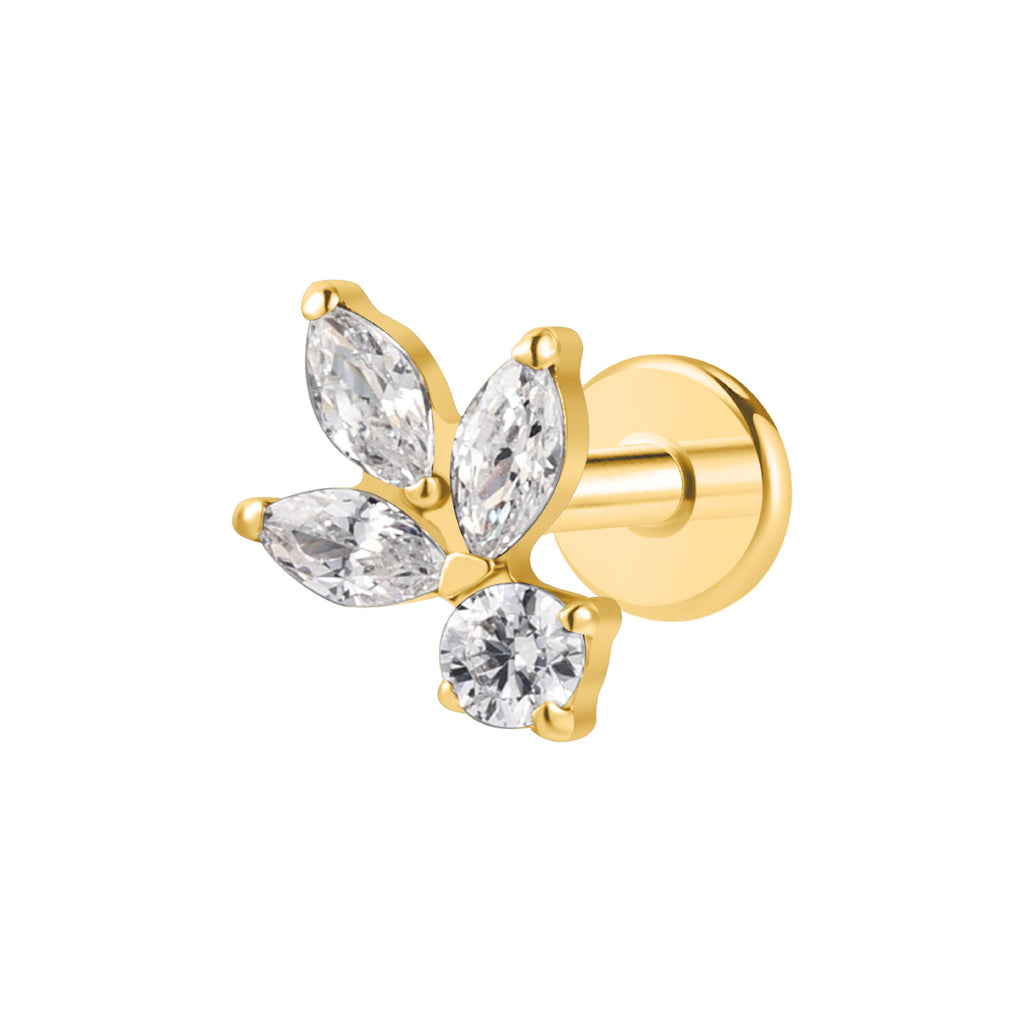 Swan Threaded Screw Flat Back Earrings