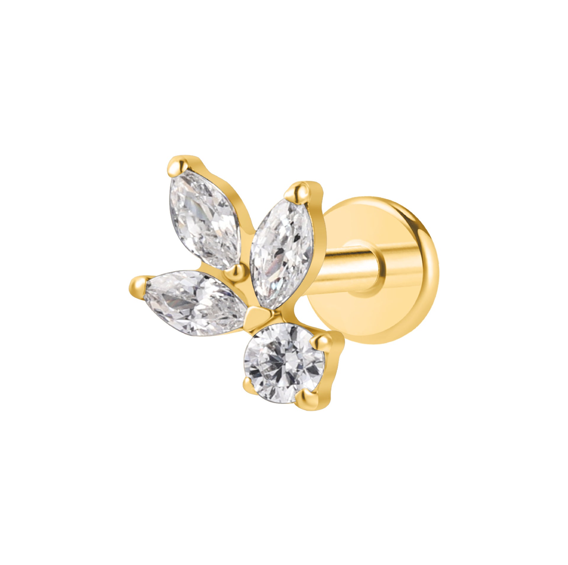 Swan Threaded Screw Flat Back Earrings