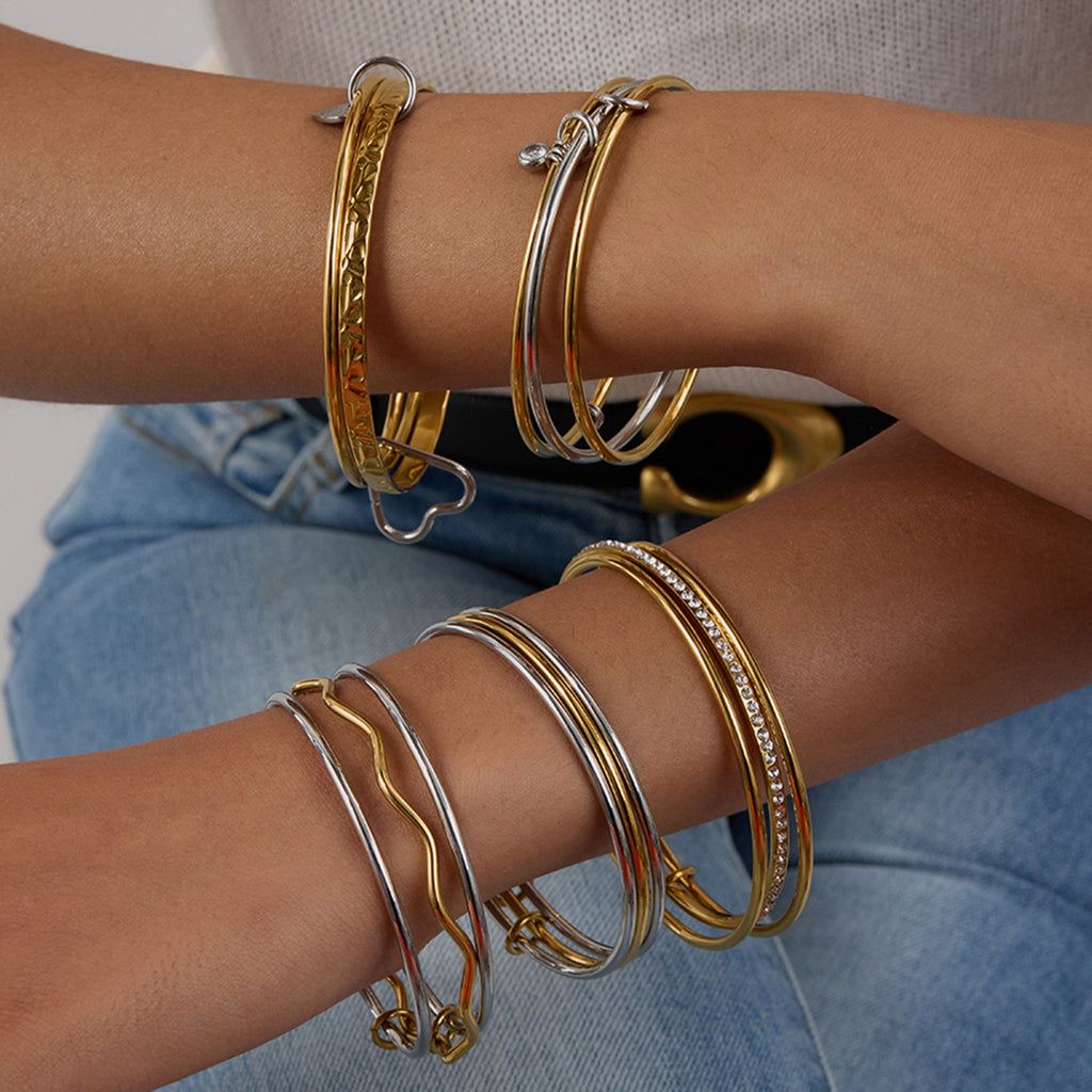 Stacking Crossover Wrap Bangle Bracelet