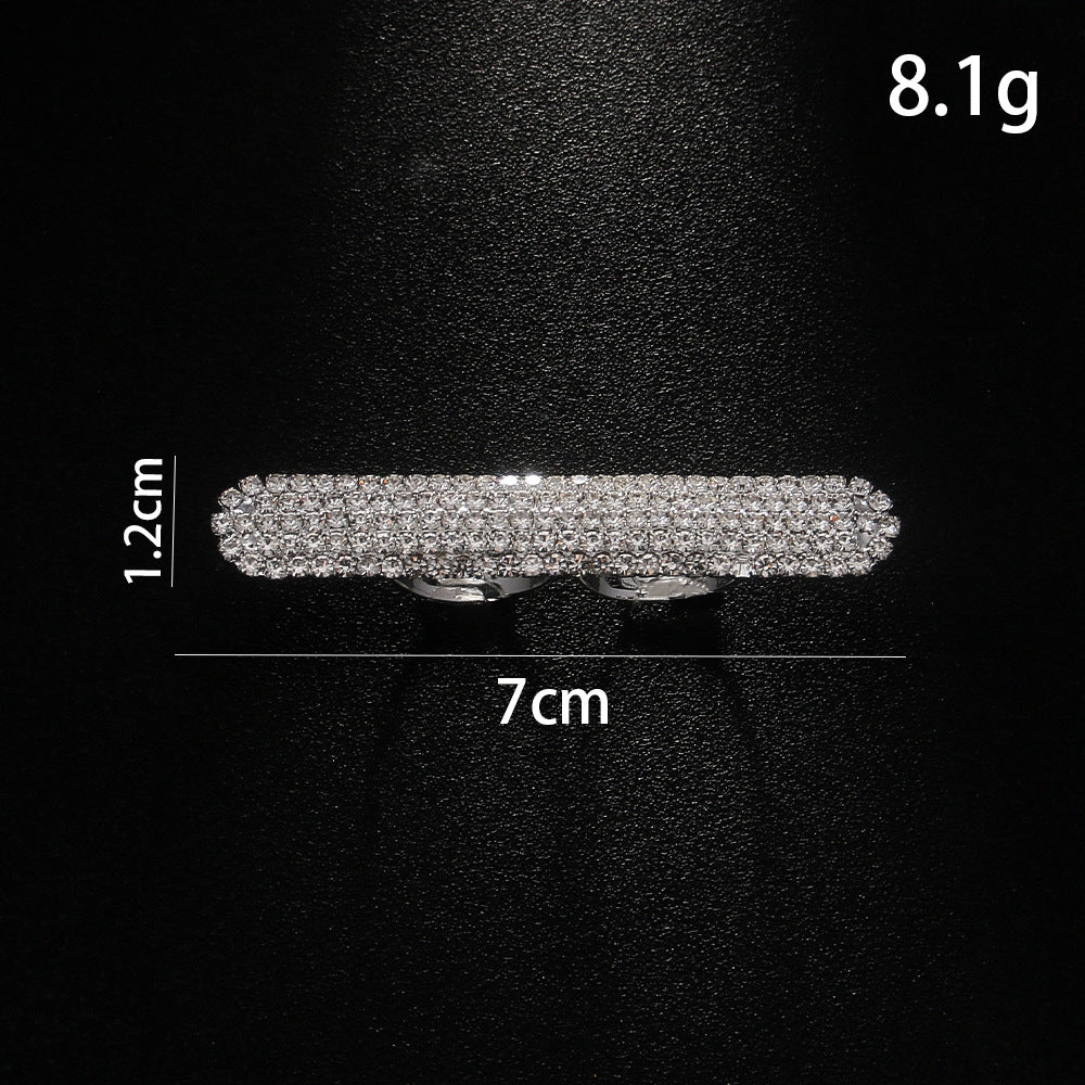 Chunky Rhinestone 2 Statement Index Ring