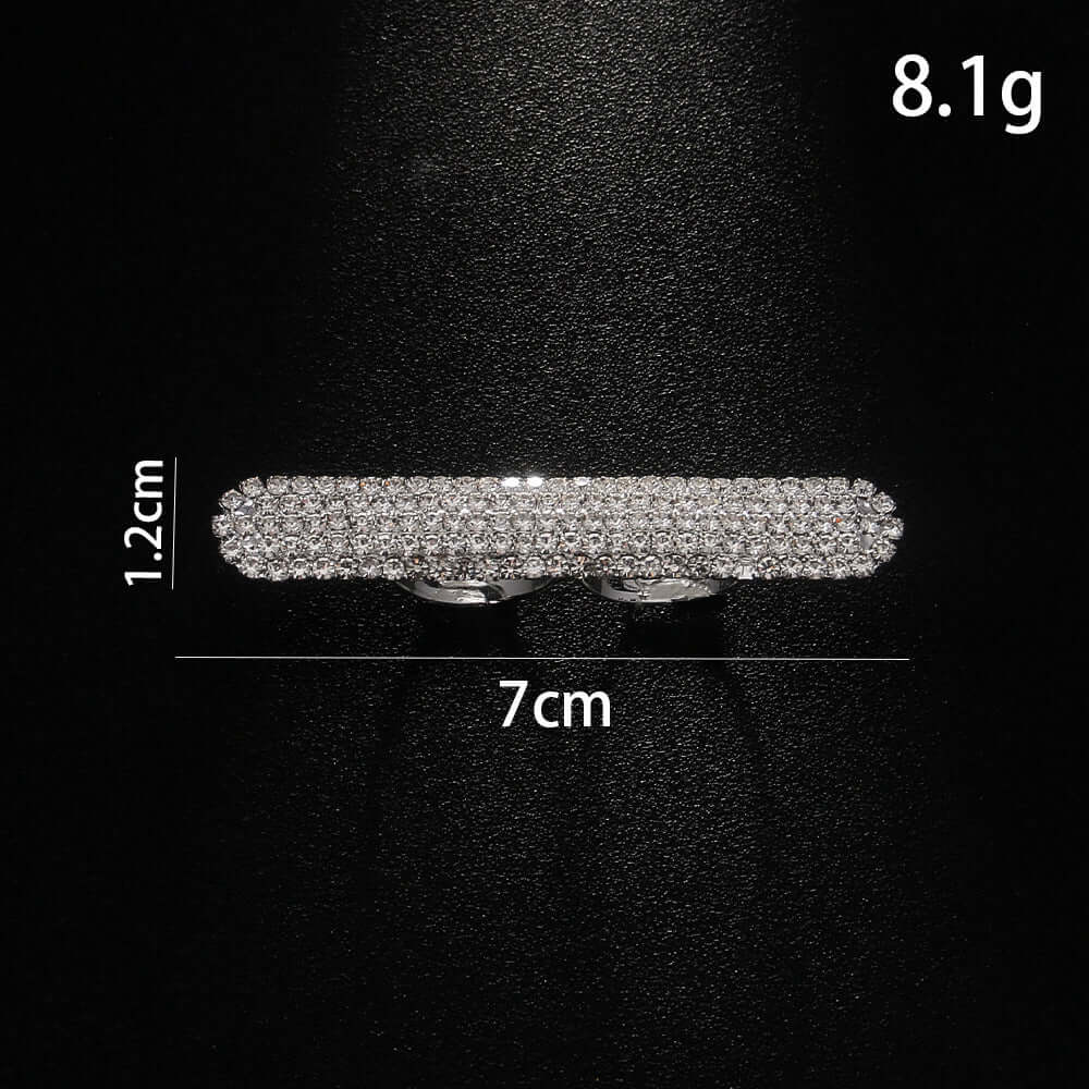 Chunky Rhinestone 2 Statement Index Ring