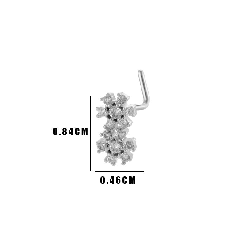 Little Bow Flower L Shape Nose Ring