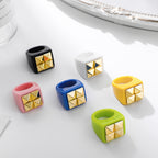 Y2K Spice Girl Dopamine Color Resin Ring