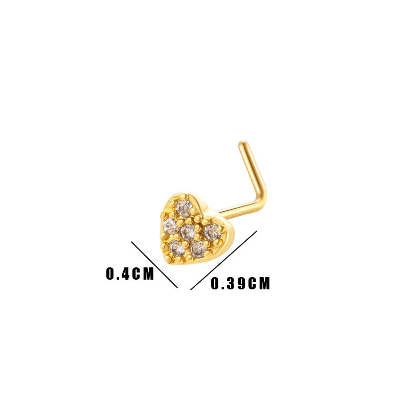 Little Bow Flower L Shape Nose Ring