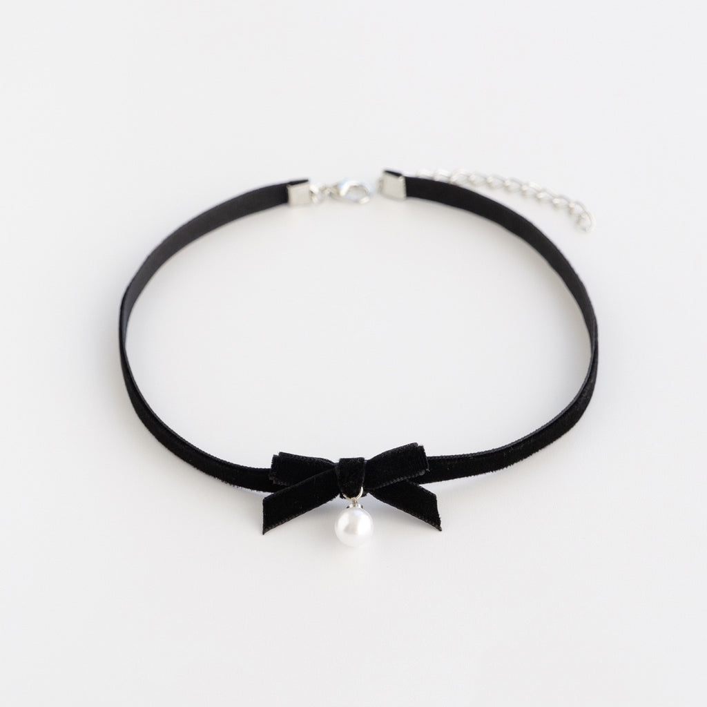 Christmas Bow Tie Choker Necklace Festive Jewelry 