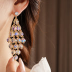 Rhombus Shape Grape Ball Earrings