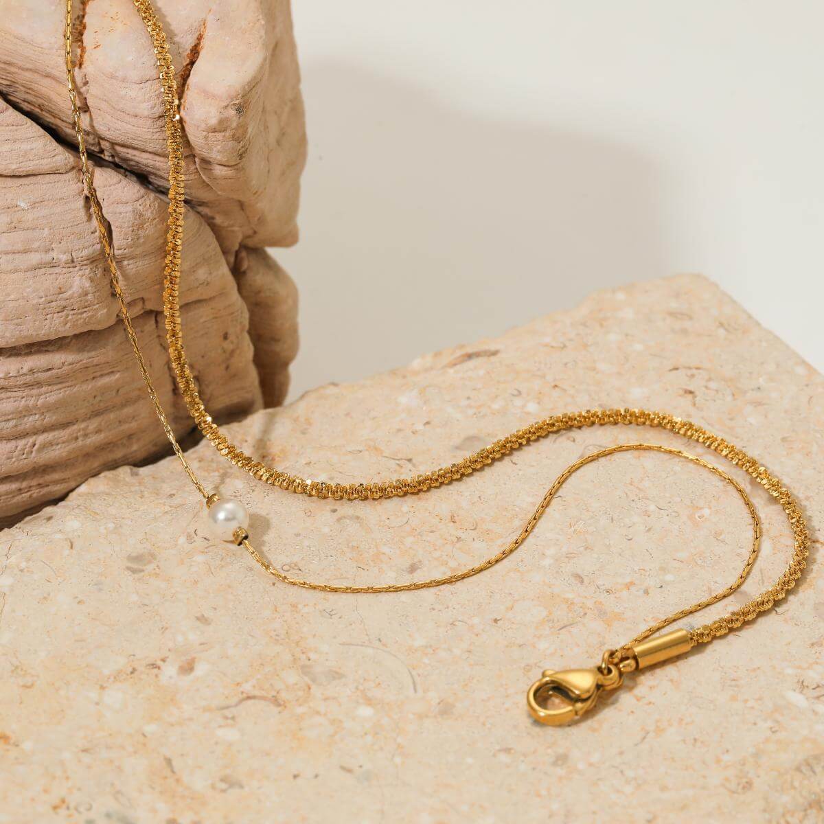 Pearl Gold Layered Anklet Chain