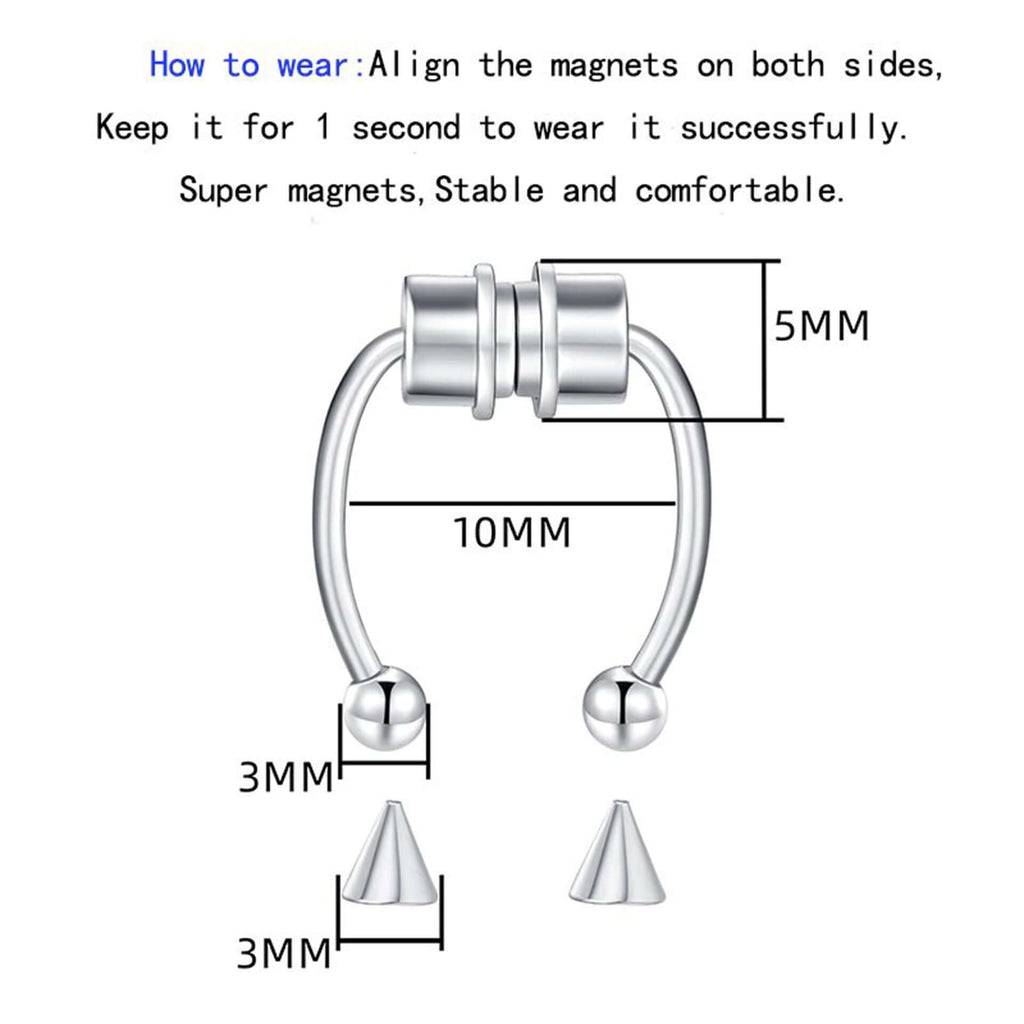 Magnetic Non-Piercing Horseshoe Fake Nose Piercing