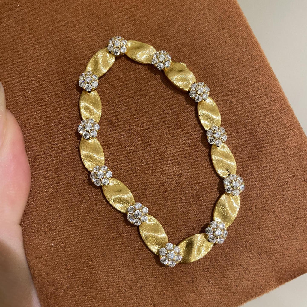 Luxury Dual Tone Brushed Ribbon Link Bracelet