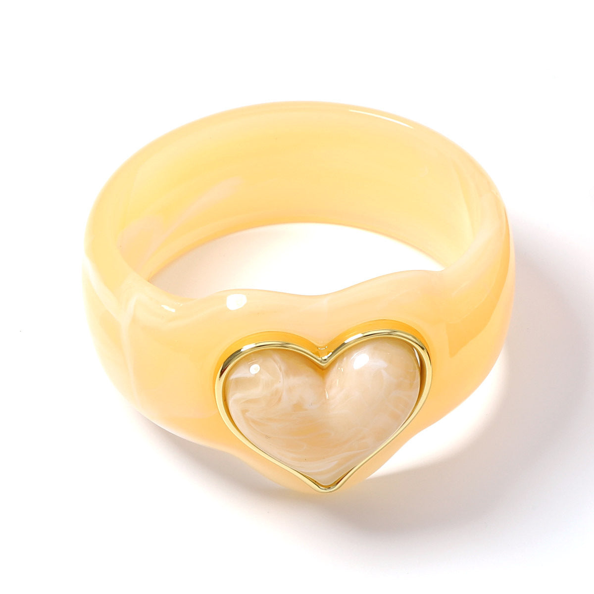 Sweetheart Chunky Resin Heart Bangle