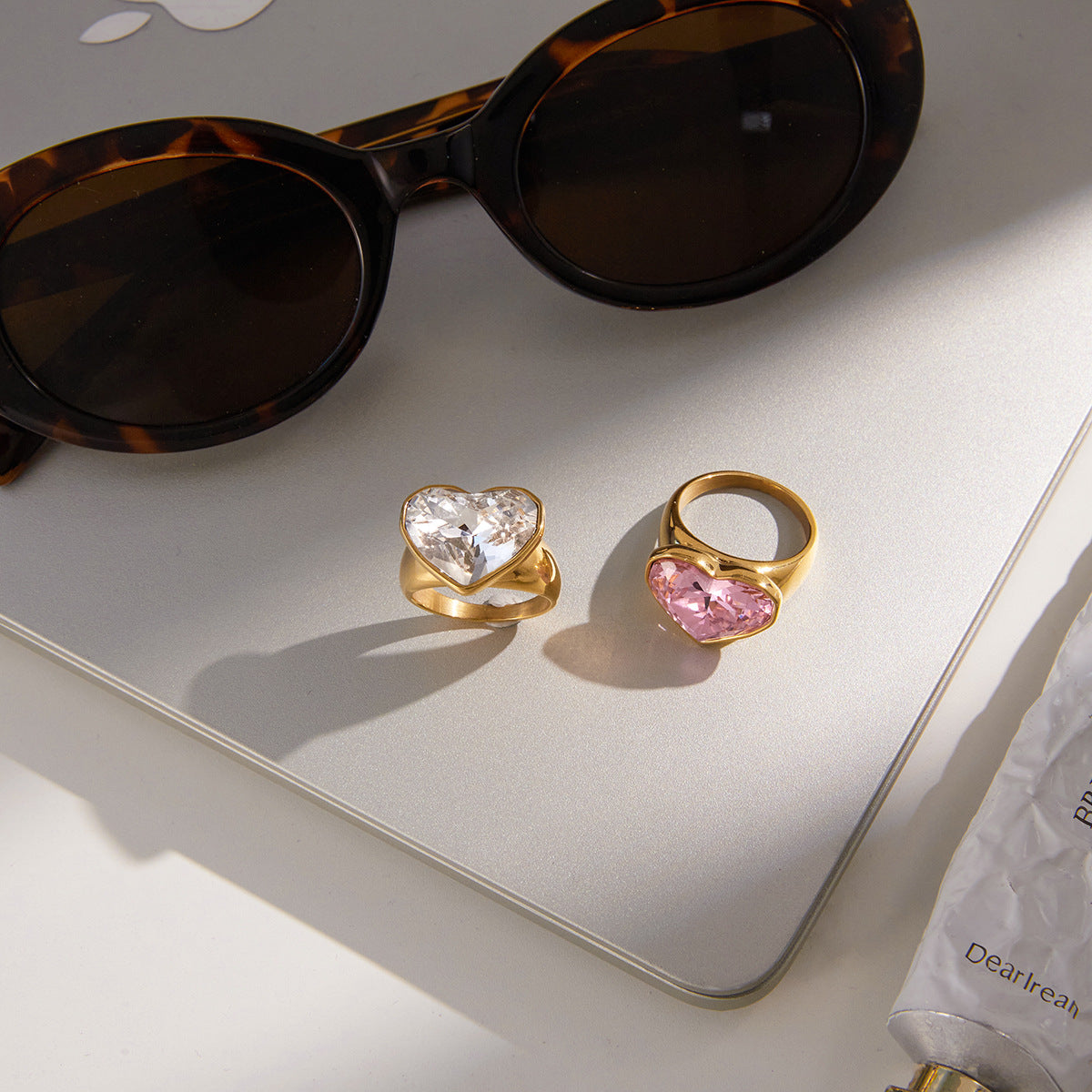 Sweet Pink Heart Valentines Ring Gift