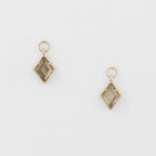 Mystery Celestial Brown Quartz Rhombus Drop Earrings