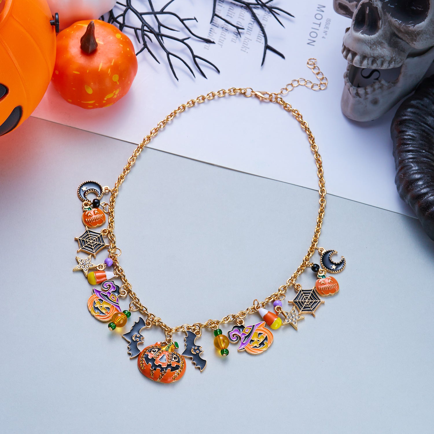 Trick or Treat Halloween Charm Necklace