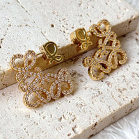 French Square Hollow Letter Large Earrings