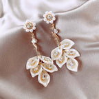 Pearl Petal Drop Earrings