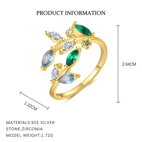 Mori Flower Open Leaf Ring