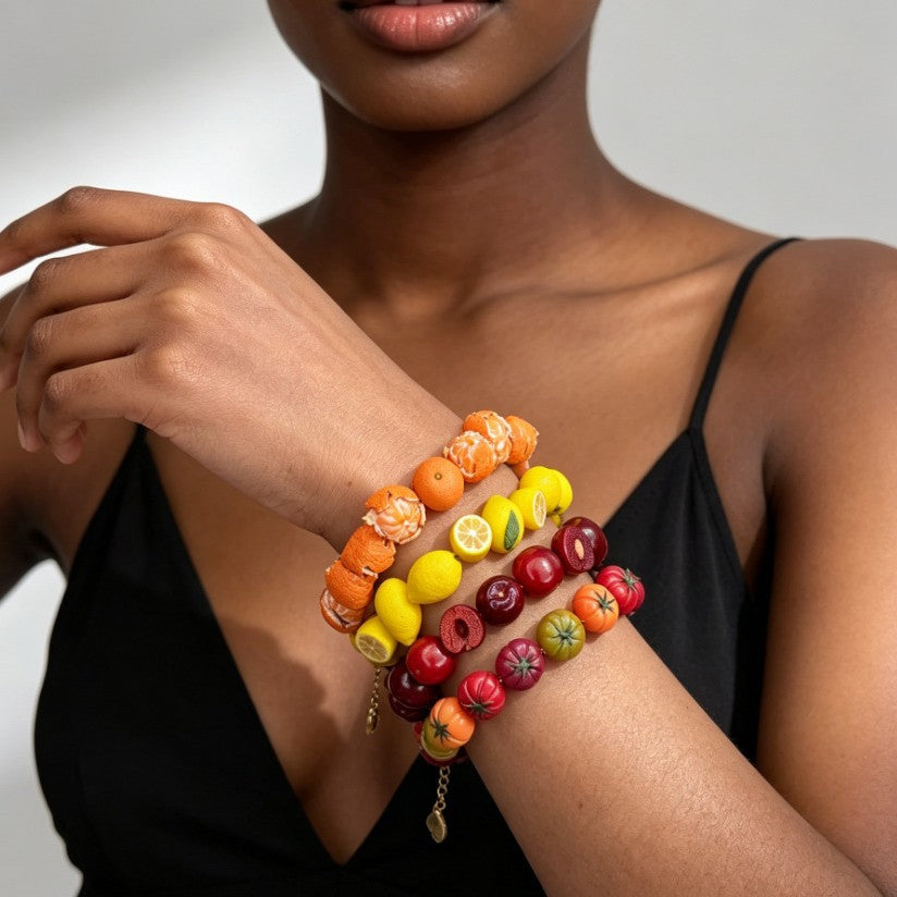 Juicy Orchard Fruit Beaded Bracelet