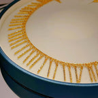 Geometric Tassel Chain Choker Necklace