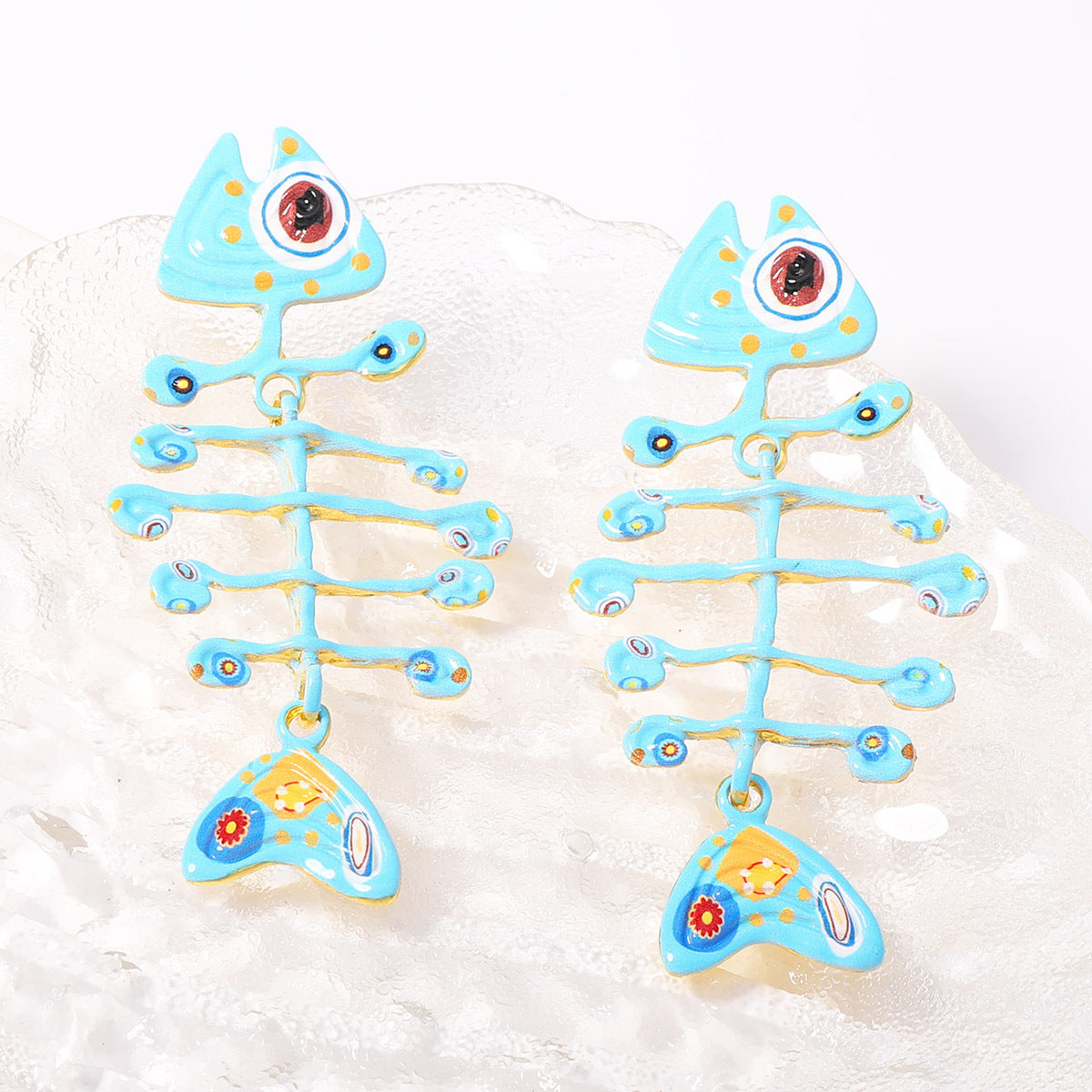 Chunky Fishbone Skeleton Earrings
