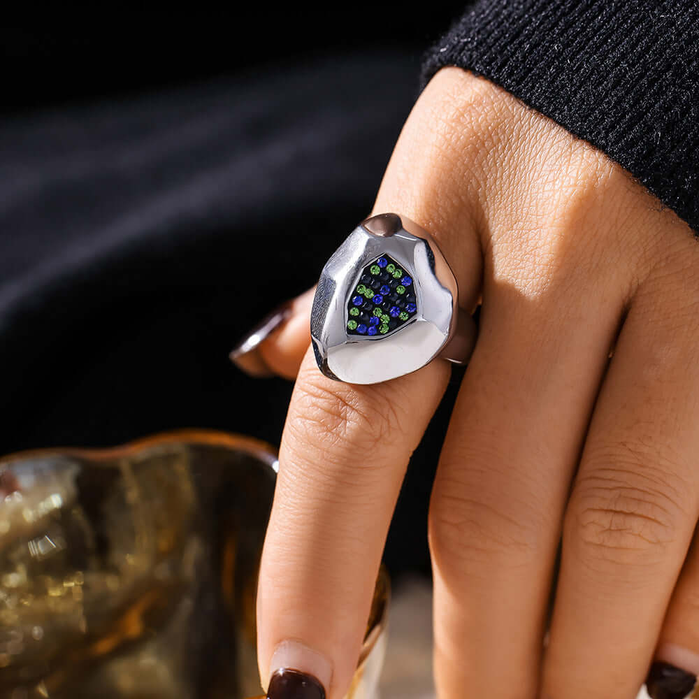 Chunky Irregular Silver Index Ring