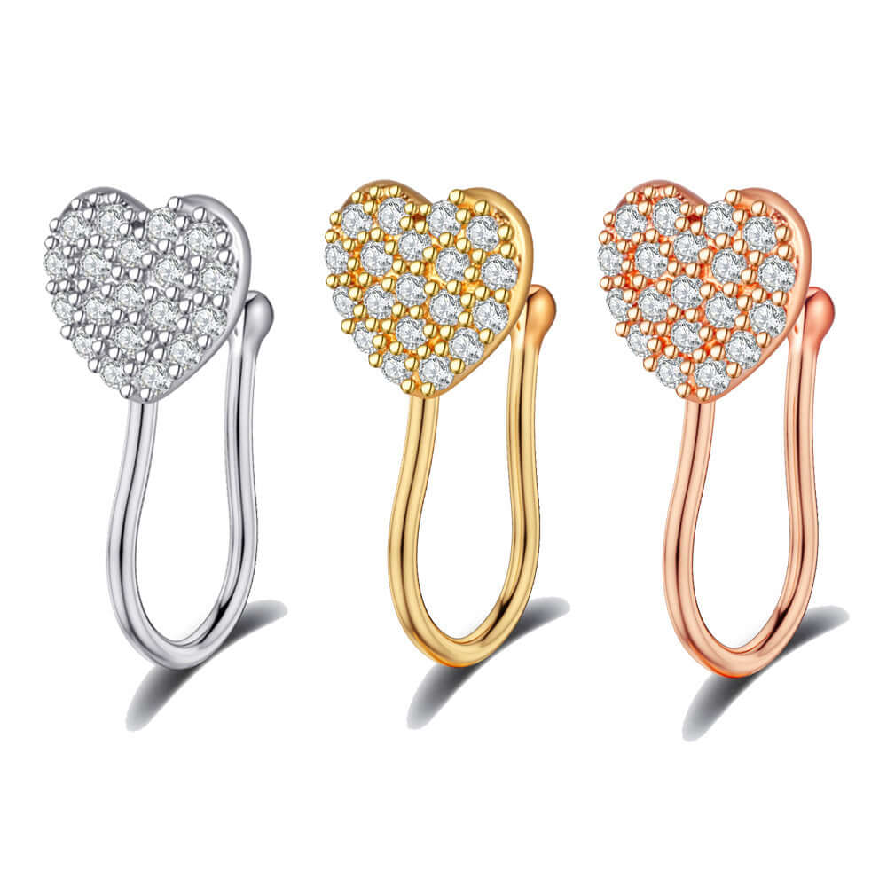 18K Gold Bunny No Piercing Nose Cuff Fake Nose Ring