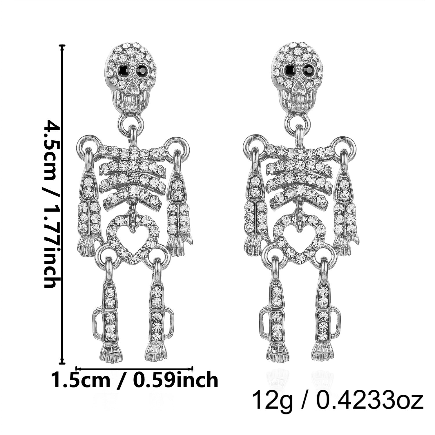 Neon Colorful Skeleton Ear Jacket Earrings