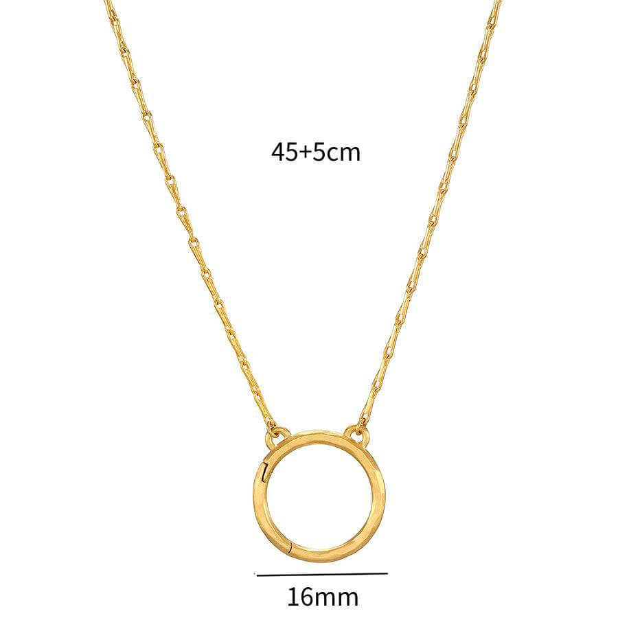 Open Circle Gold Chain Necklace