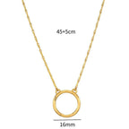 Open Circle Gold Chain Necklace