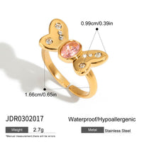 Fairy Pink Bow CZ Pearl Ring 