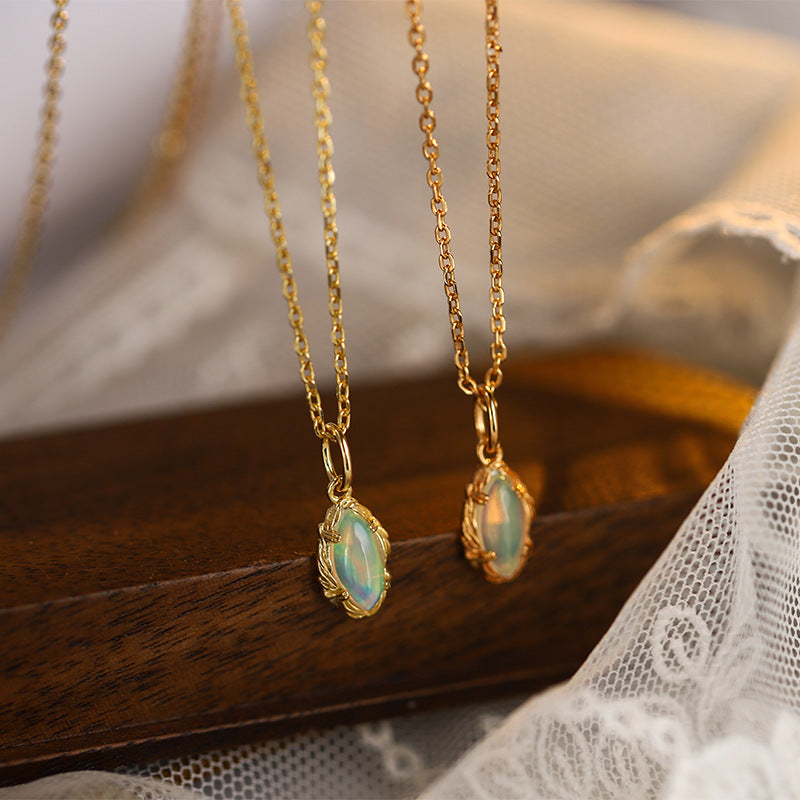 Vintage Opal Birthstone Necklace