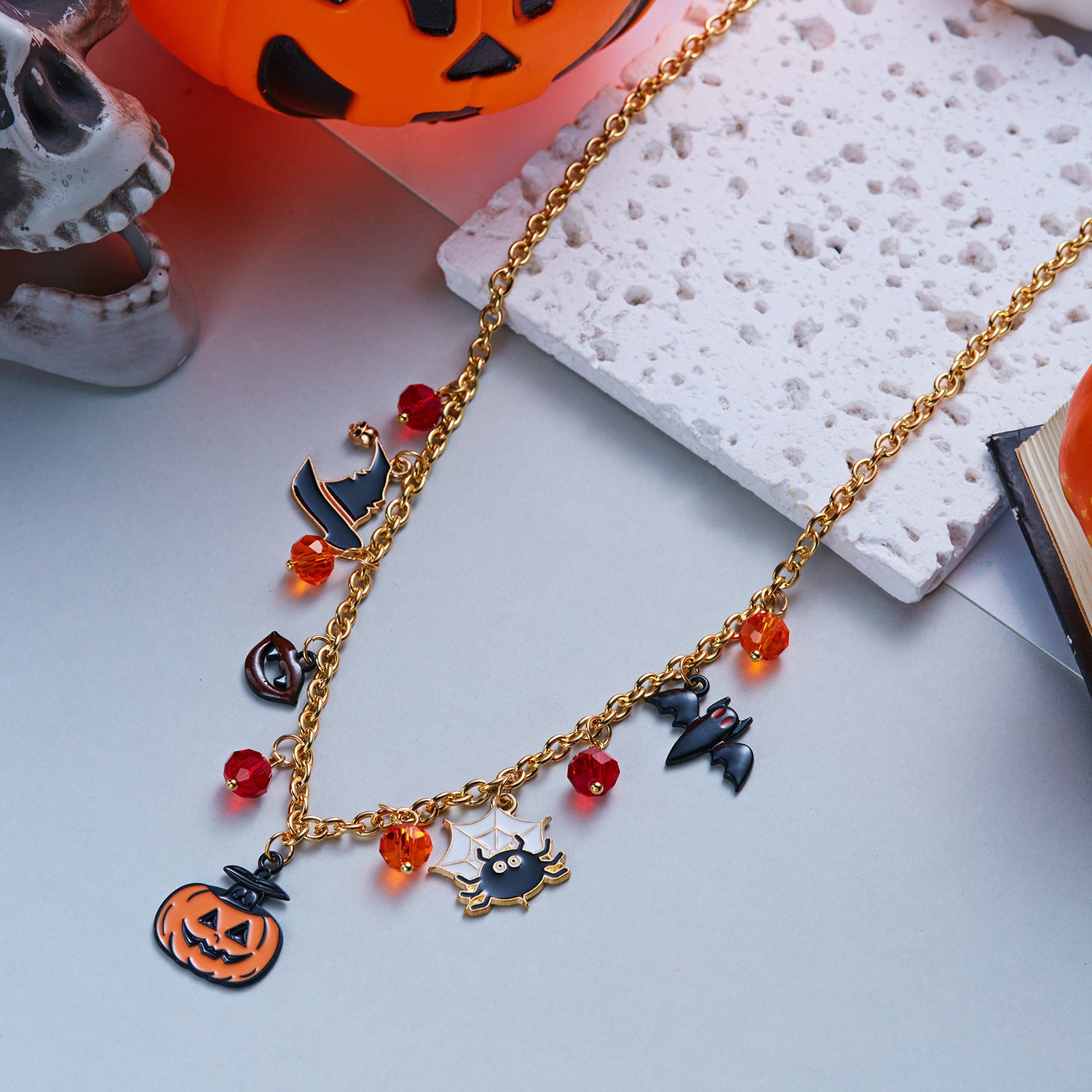 Trick or Treat Halloween Charm Necklace