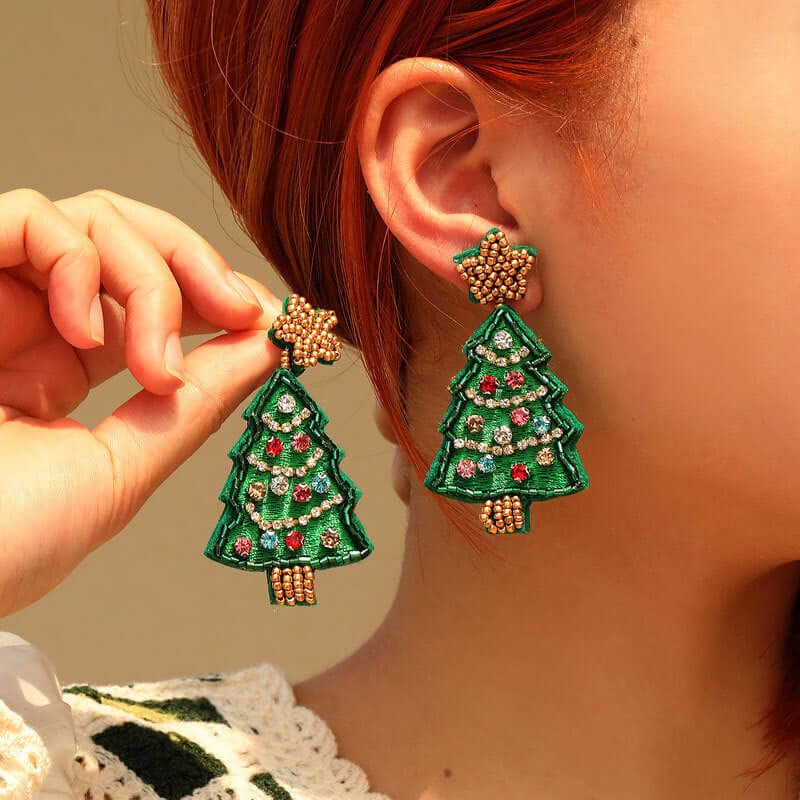 Joyful Xmas Color Bead Earrings