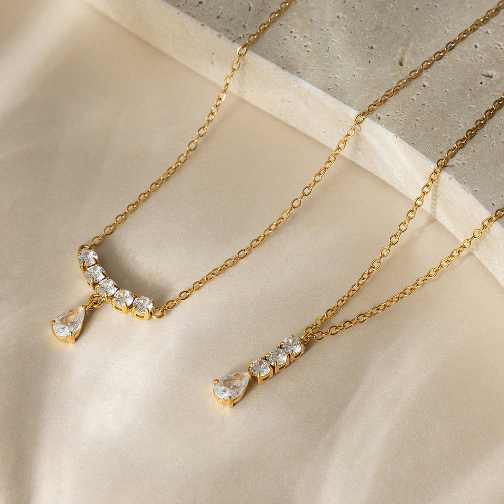 Simple WaterDrop CZ Necklace