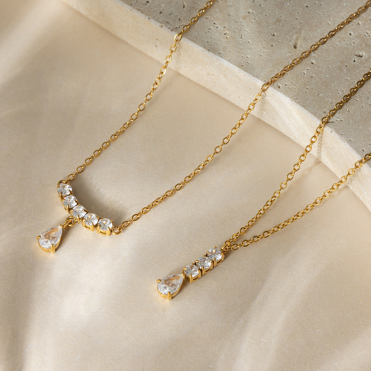 Simple WaterDrop CZ Necklace