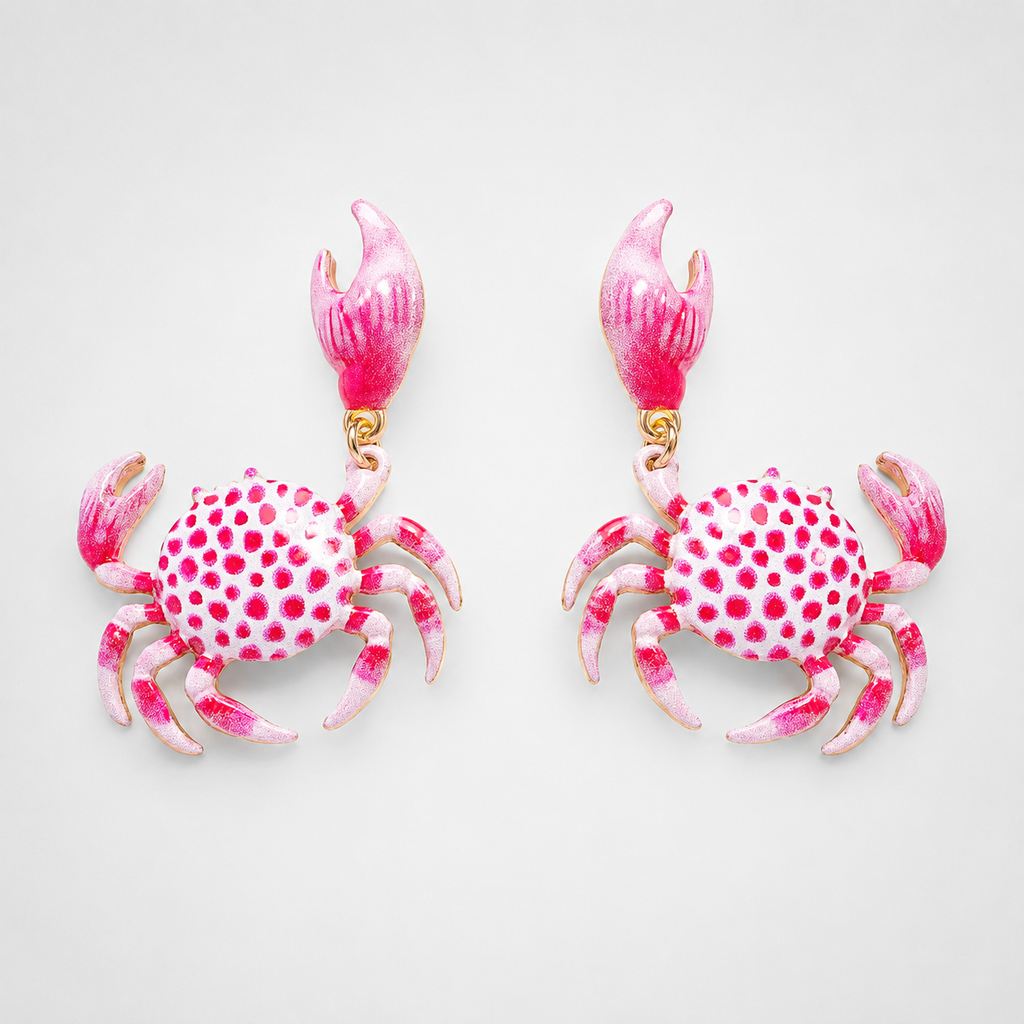 Ocean Beach Quirky Crab Earrings