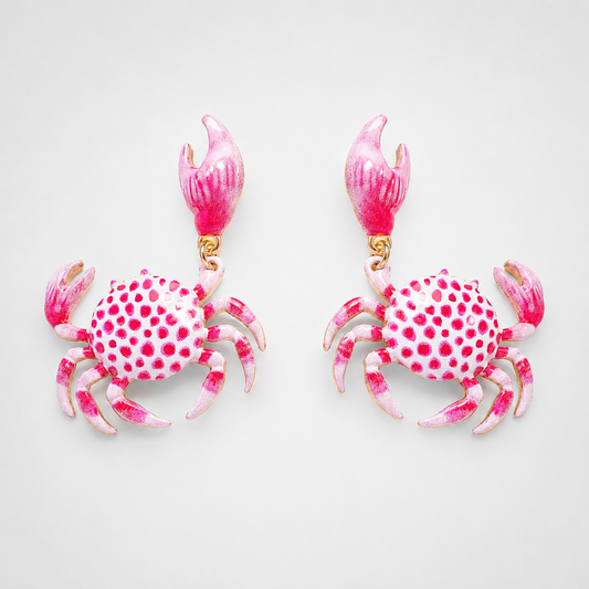 Ocean Beach Quirky Crab Earrings