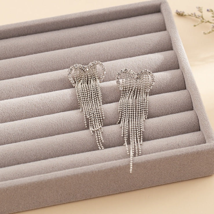 Open Heart Waterfall Earrings