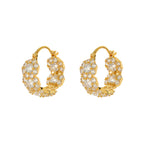 Opulent Gold CZ Hoop Earrings