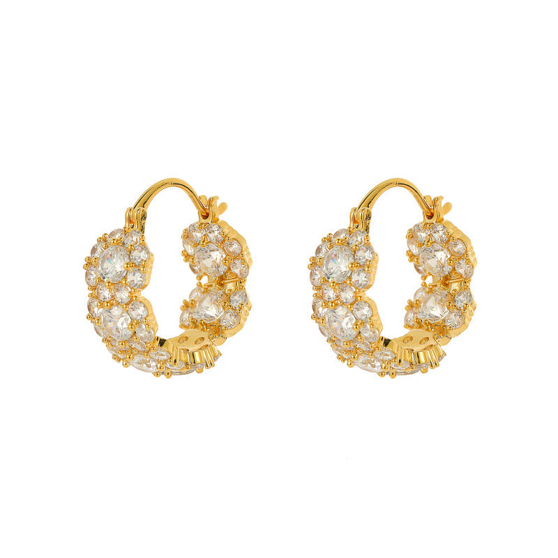 Opulent Gold CZ Hoop Earrings