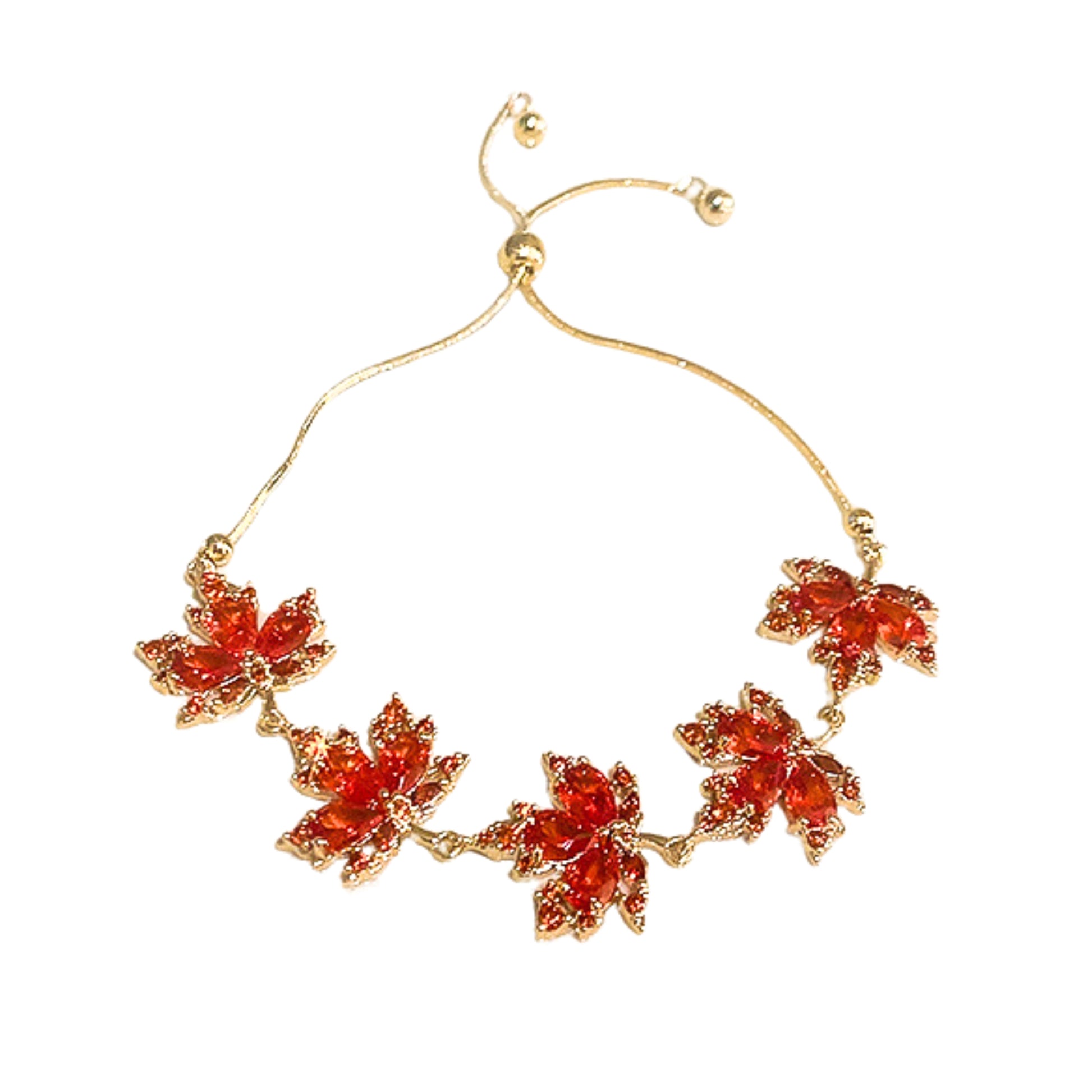 Orange Maple Leaf Bracelet