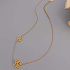 18K Gold Black Rose Choker Necklace