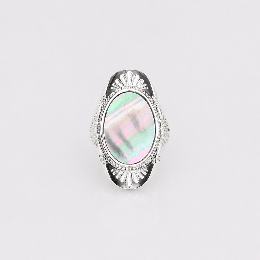 Paua Abalone Shell Black Mother of Pearl Avon Ring