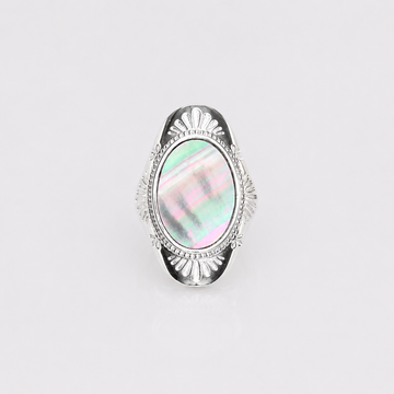 Paua Abalone Shell Black Mother of Pearl Avon Ring