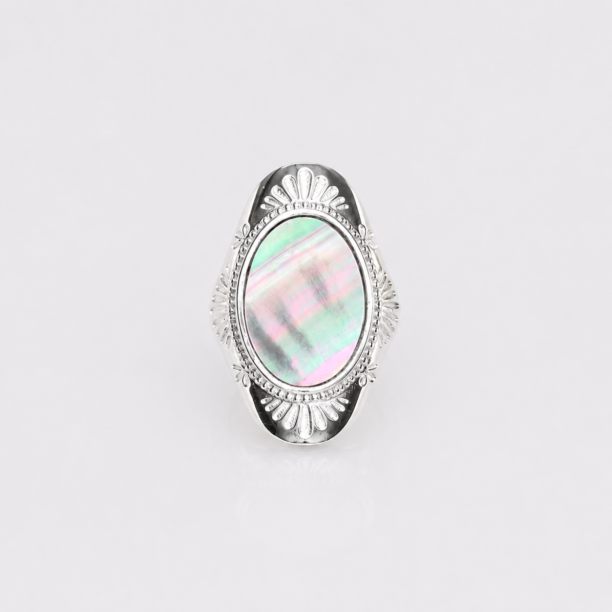 Paua Abalone Shell Black Mother of Pearl Avon Ring