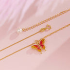 Pearl Butterfly Pendant Necklace