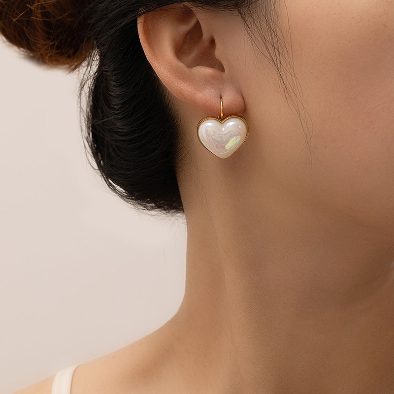 Pearl Heart Earrings