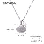 18K Freshwater Pearl Seashell Pendant Necklace Silver