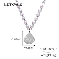 18K Freshwater Pearl Seashell Pendant Necklace Silver